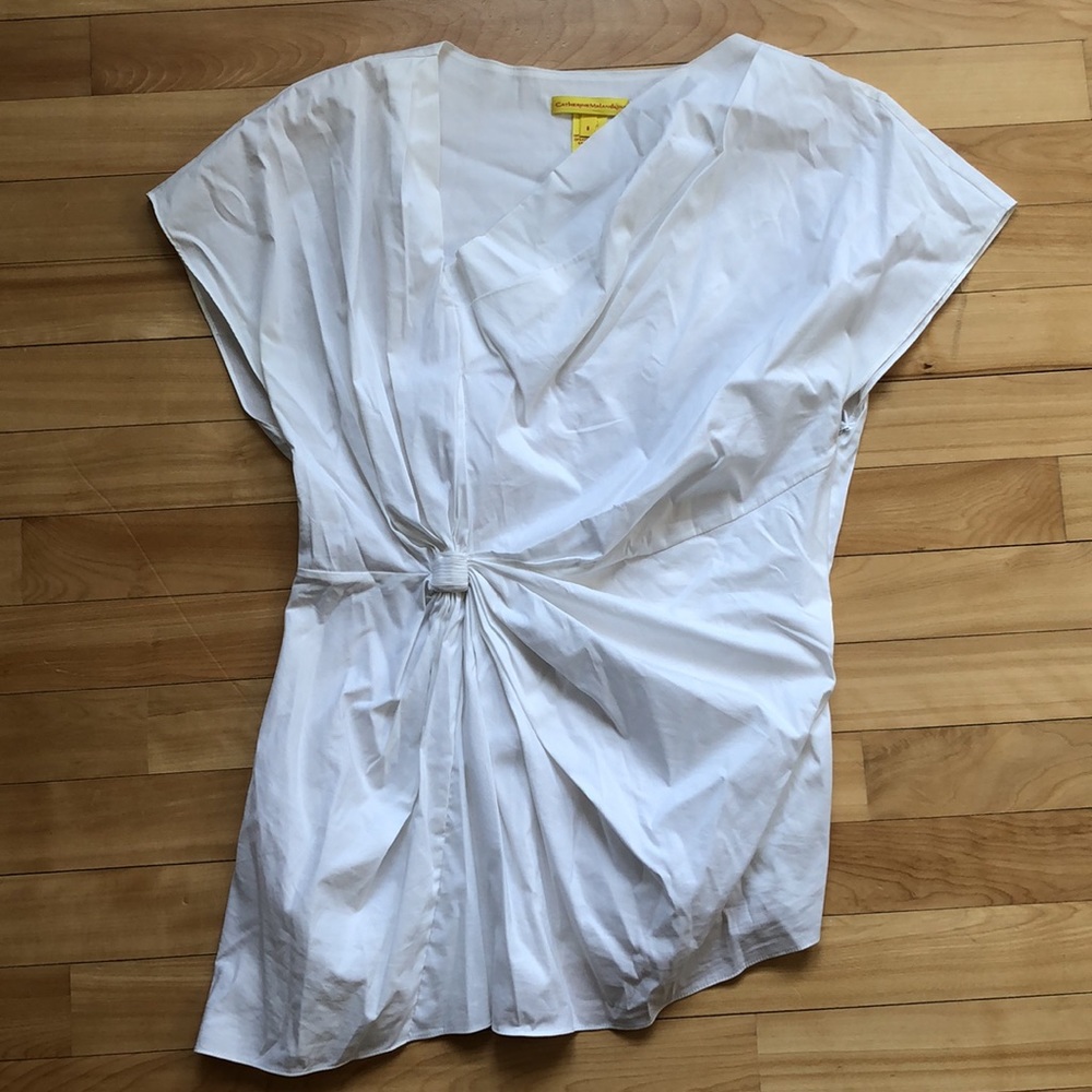 Catherine Malandrino asymmetric draped top Sz 6 - Picture 10 of 15